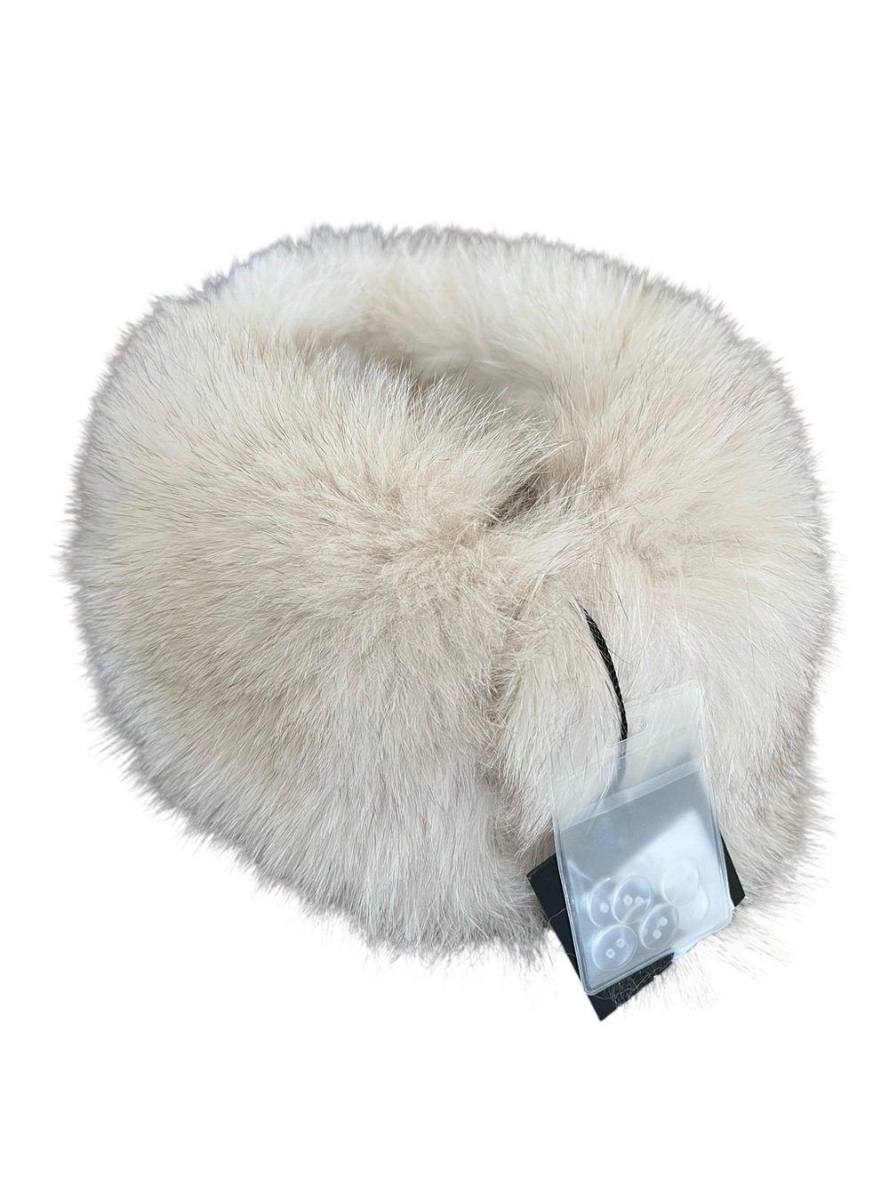 Genuine Fox Fur Scarf with Magnetic Closure NWT Luxe Winter Neck Warmer Ivory